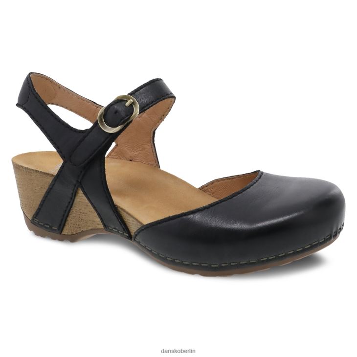 Dansko Frauen Tiffani schwarz gefräst brüniert Sandalen L6BV6096
