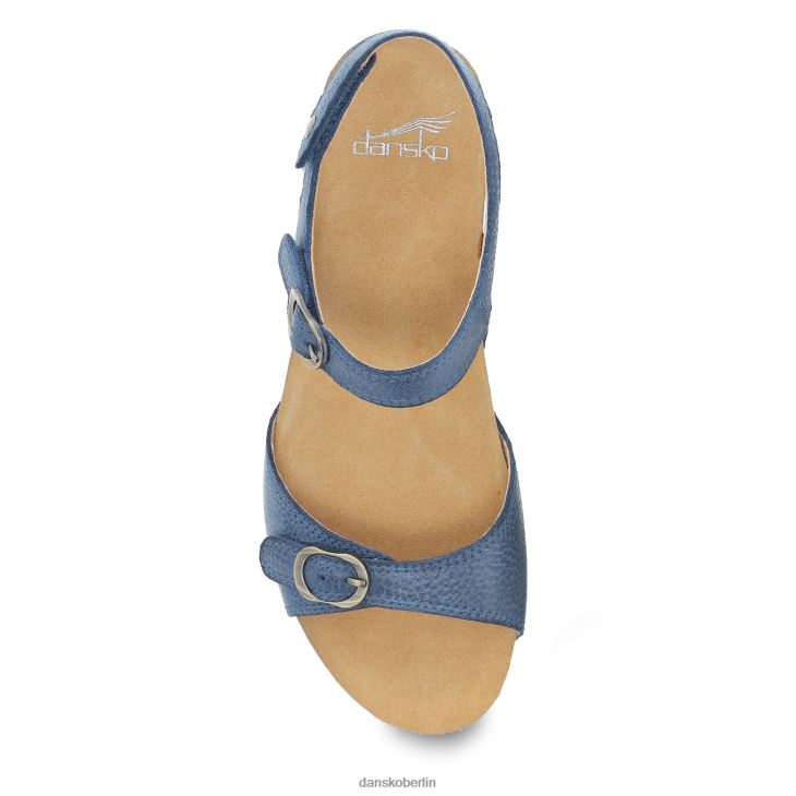 Dansko Frauen Tricia blau gefräst brüniert Sandalen L6BV60132