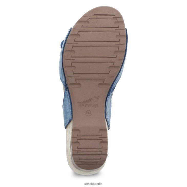 Dansko Frauen Tricia blau gefräst brüniert Sandalen L6BV60132