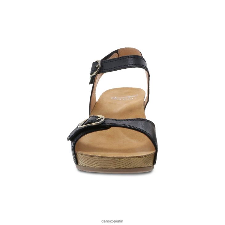 Dansko Frauen Tricia schwarz gefräst brüniert Sandalen L6BV60134