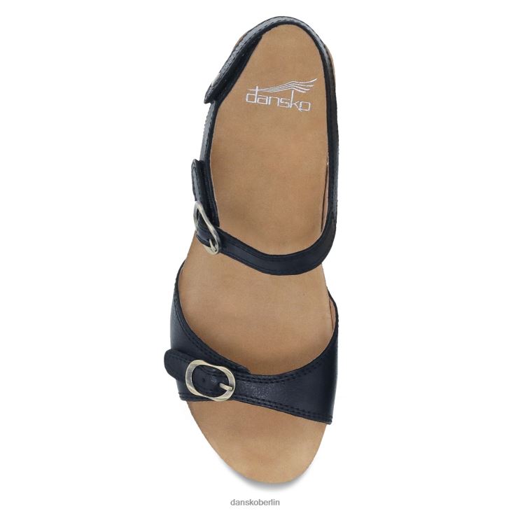Dansko Frauen Tricia schwarz gefräst brüniert Sandalen L6BV60134