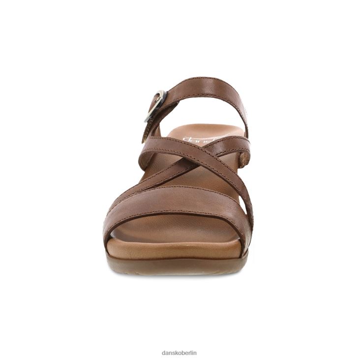 Dansko Frauen ana hellbraunes, glasiertes Leder Sandalen L6BV60124