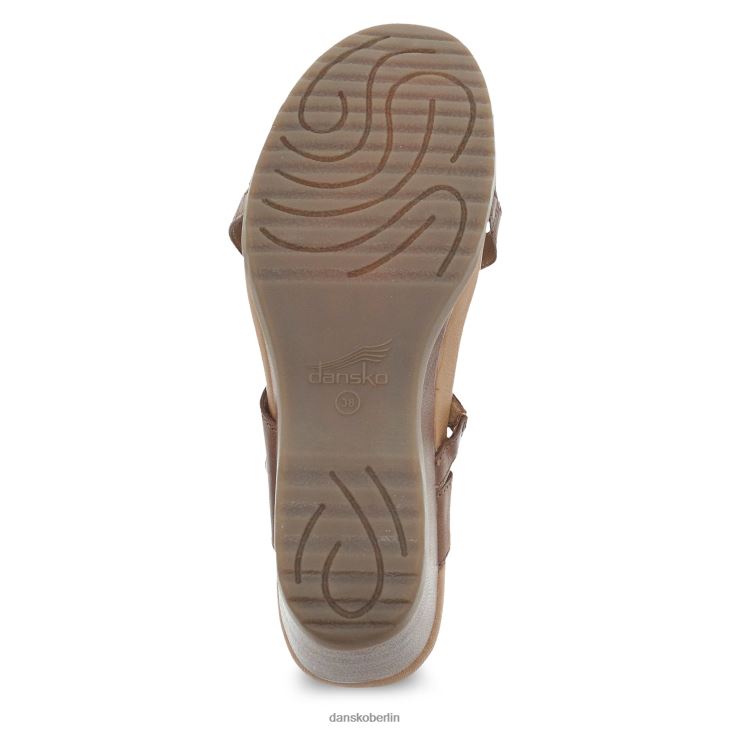 Dansko Frauen ana hellbraunes, glasiertes Leder Sandalen L6BV60124