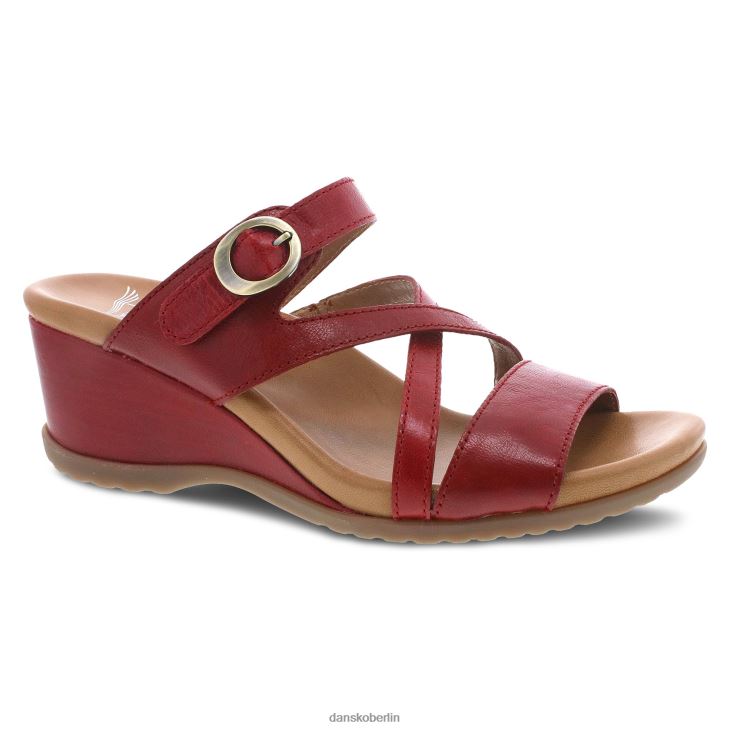 Dansko Frauen ana rot glasiertes Leder Sandalen L6BV60125