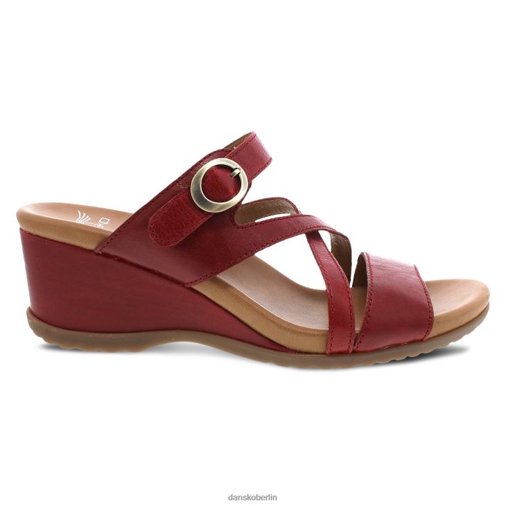 Dansko Frauen ana rot glasiertes Leder Sandalen L6BV60125