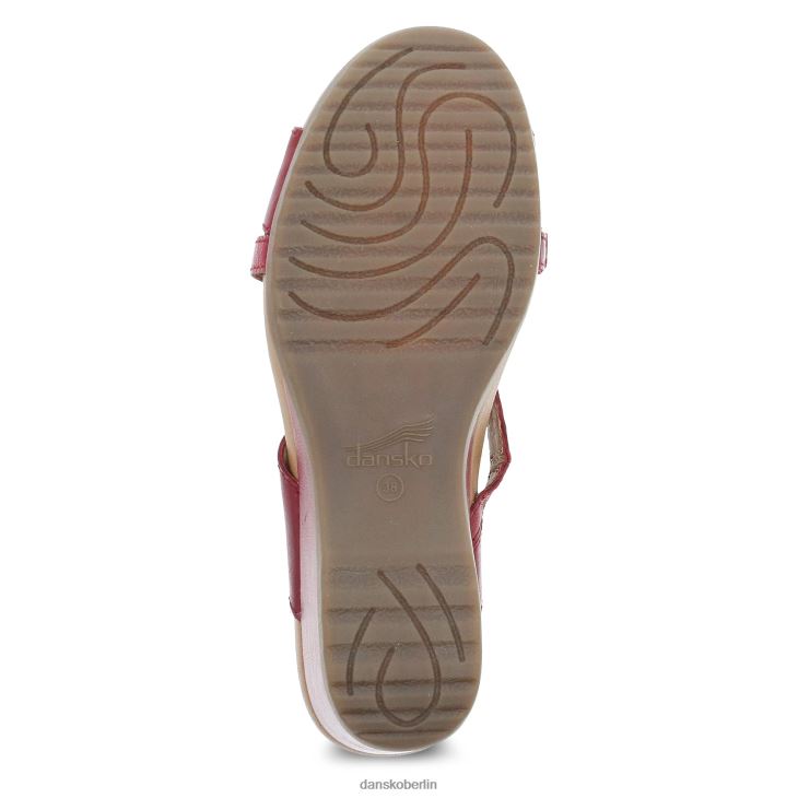 Dansko Frauen ana rot glasiertes Leder Sandalen L6BV60125