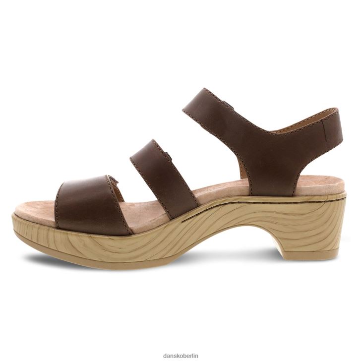 Dansko Frauen malena braunes, glattes Kalbsleder Sandalen L6BV6084