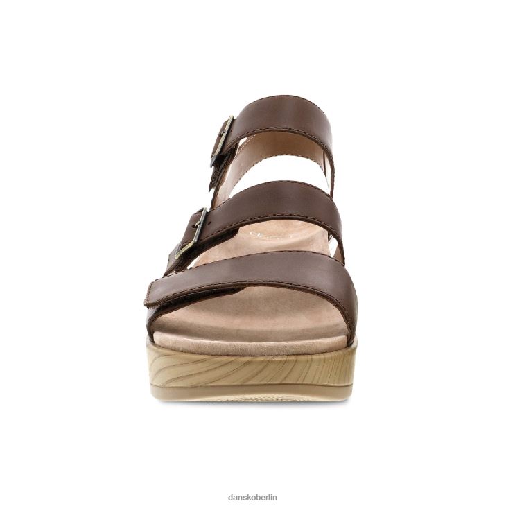 Dansko Frauen malena braunes, glattes Kalbsleder Sandalen L6BV6084
