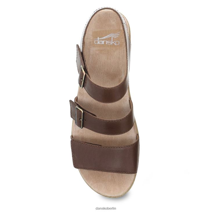 Dansko Frauen malena braunes, glattes Kalbsleder Sandalen L6BV6084