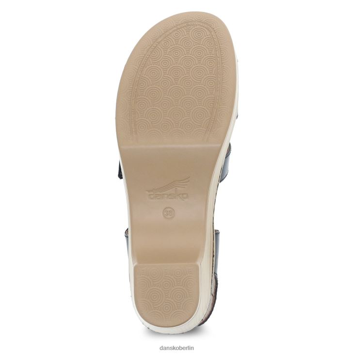 Dansko Frauen malena schwarzes, glattes Kalbsleder Sandalen L6BV6083