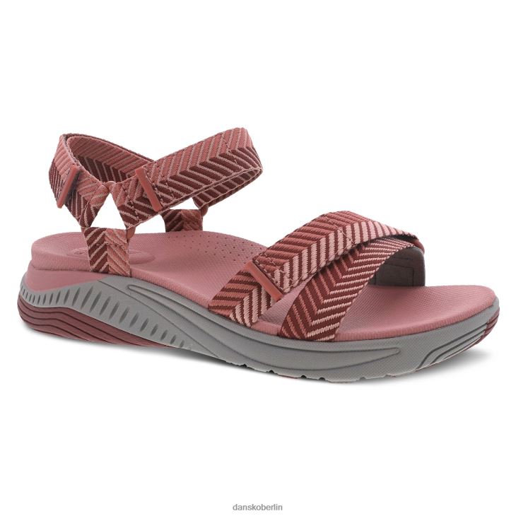Dansko Frauen racquel Rosafarbenes Fischgrätenmuster Sandalen L6BV6069