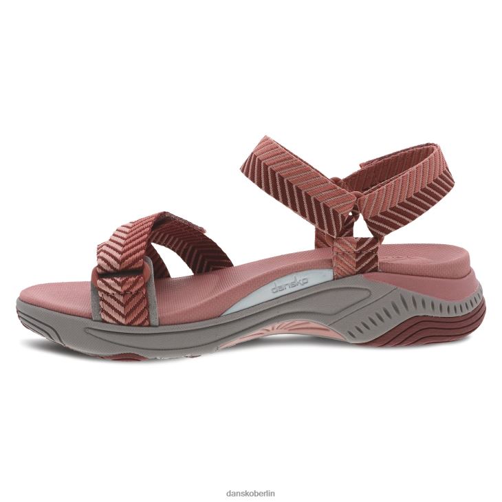 Dansko Frauen racquel Rosafarbenes Fischgrätenmuster Sandalen L6BV6069