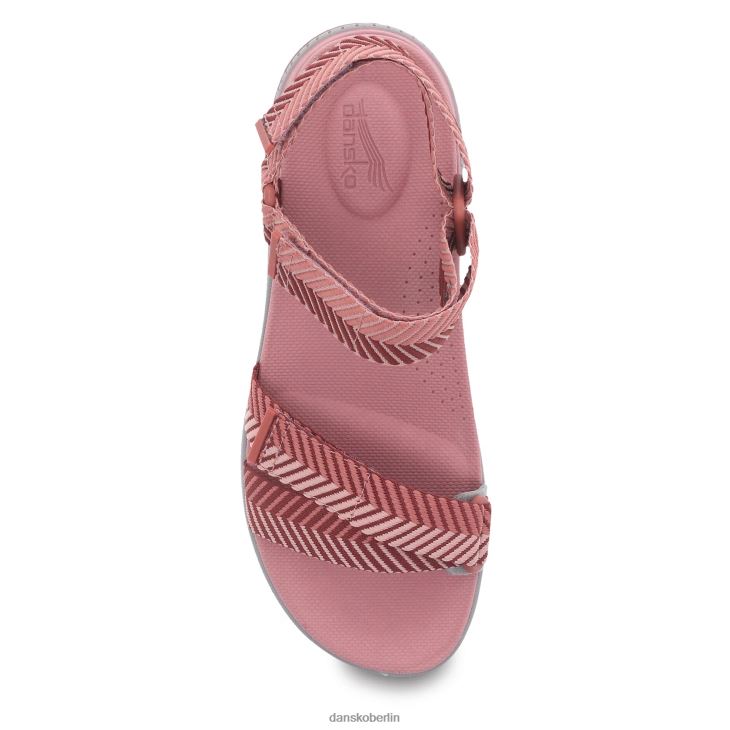 Dansko Frauen racquel Rosafarbenes Fischgrätenmuster Sandalen L6BV6069