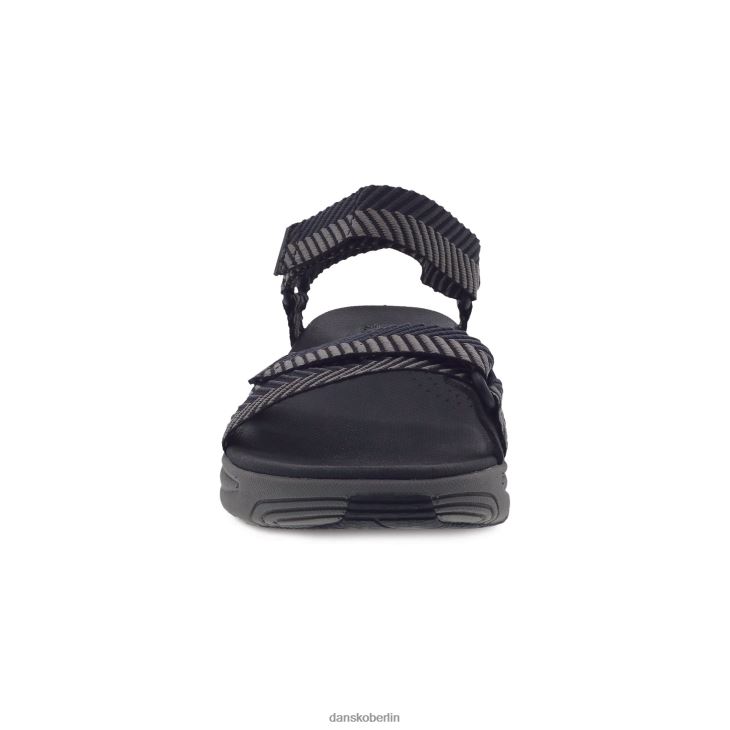 Dansko Frauen racquel schwarzes Fischgrätenmuster Sandalen L6BV6068