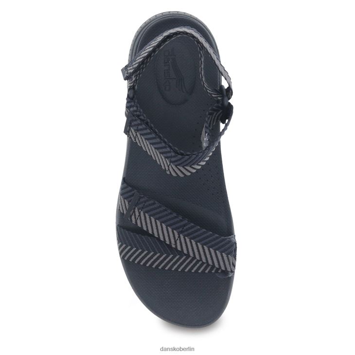 Dansko Frauen racquel schwarzes Fischgrätenmuster Sandalen L6BV6068