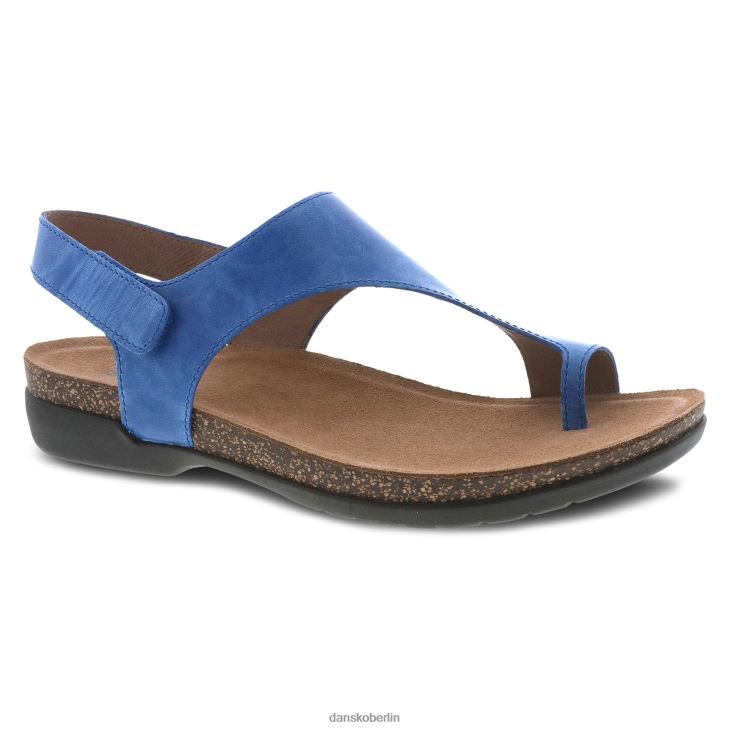 Dansko Frauen reece blau wachsartig brüniert Sandalen L6BV6062