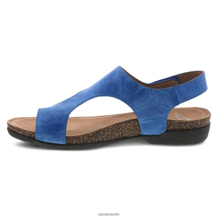 Dansko Frauen reece blau wachsartig brüniert Sandalen L6BV6062