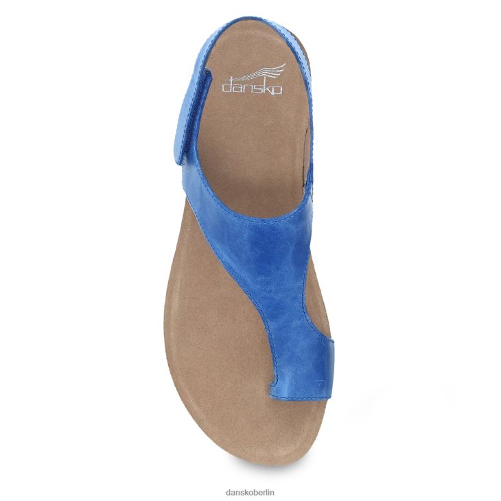 Dansko Frauen reece blau wachsartig brüniert Sandalen L6BV6062