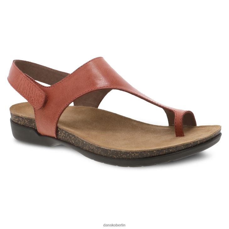 Dansko Frauen reece orange wachsartig brüniert Sandalen L6BV6063