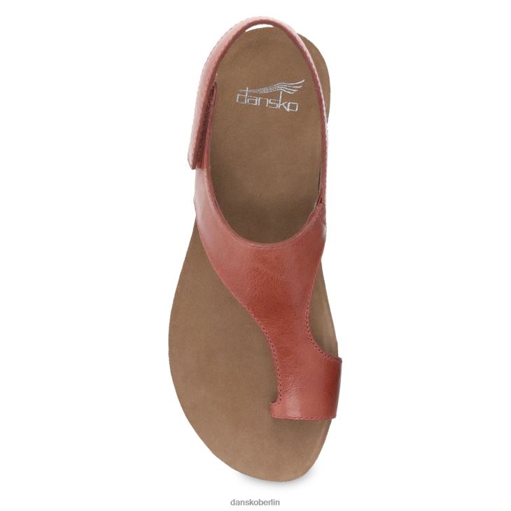 Dansko Frauen reece orange wachsartig brüniert Sandalen L6BV6063