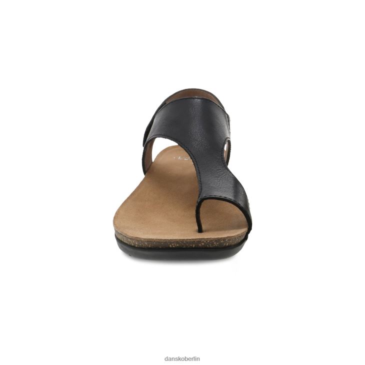 Dansko Frauen reece schwarz wachsartig brüniert Sandalen L6BV6061