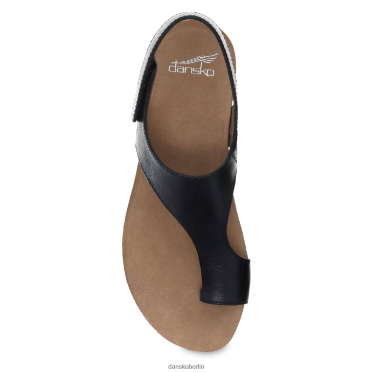 Dansko Frauen reece schwarz wachsartig brüniert Sandalen L6BV6061