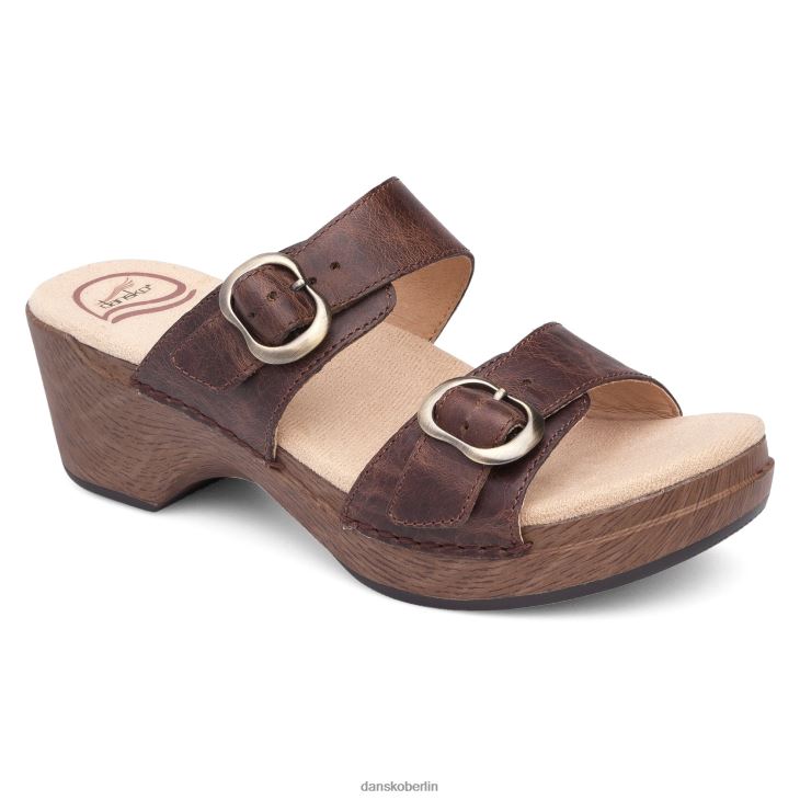 Dansko Frauen sophie Vintage-Klimmzug aus Teakholz Sandalen L6BV60138