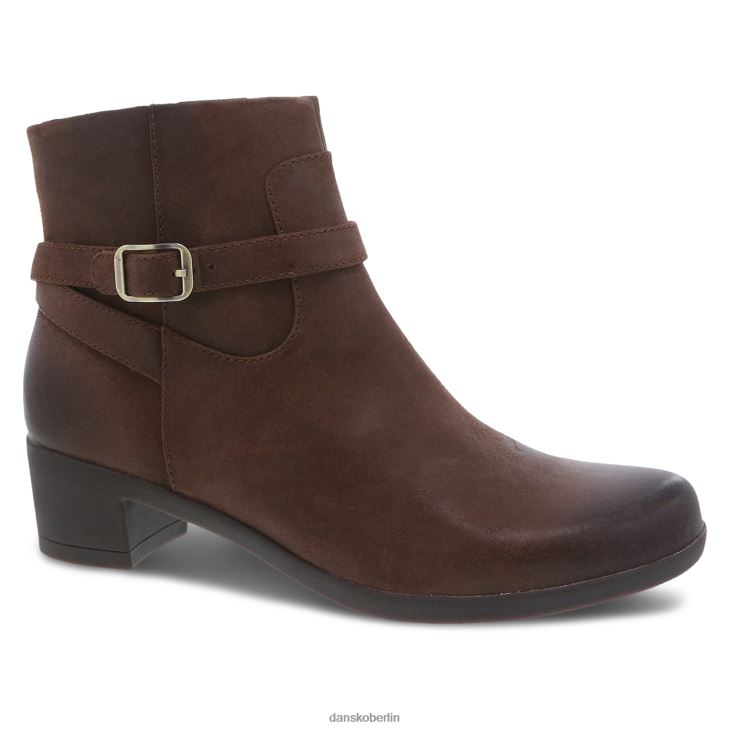 Dansko Frauen Cagney braunes, brüniertes Wildleder Stiefel und Stiefeletten L6BV60226