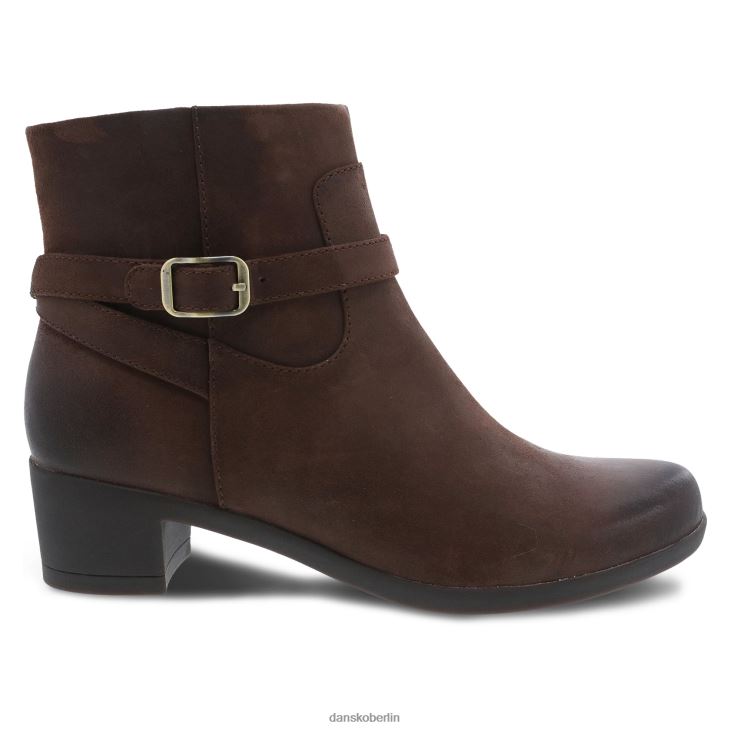 Dansko Frauen Cagney braunes, brüniertes Wildleder Stiefel und Stiefeletten L6BV60226