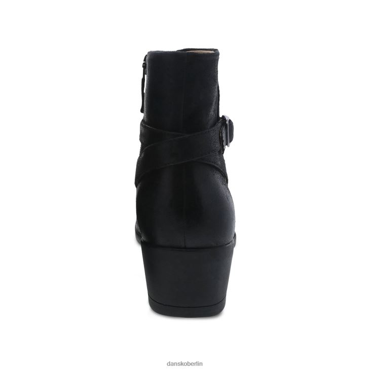 Dansko Frauen Cagney schwarzes brüniertes Wildleder Stiefel und Stiefeletten L6BV60227