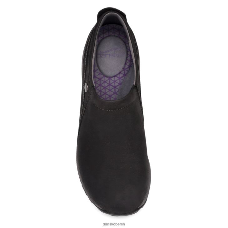 Dansko Frauen patti schwarzes gefrästes Nubuk Turnschuhe & Outdoor L6BV60213