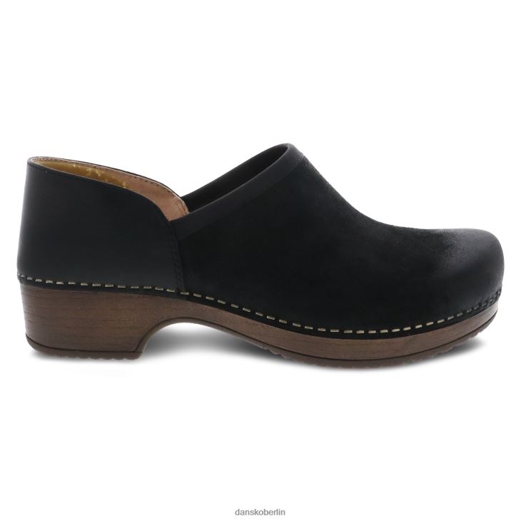 Dansko Frauen Brenna schwarzes brüniertes Wildleder verstopft L6BV60229