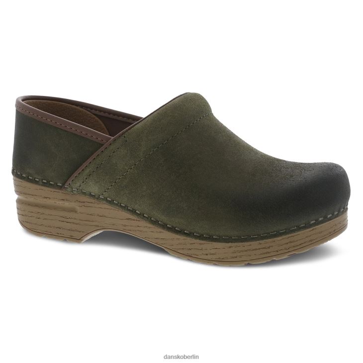 Dansko Frauen Fachmann grün brüniertes Nubuk verstopft L6BV6028