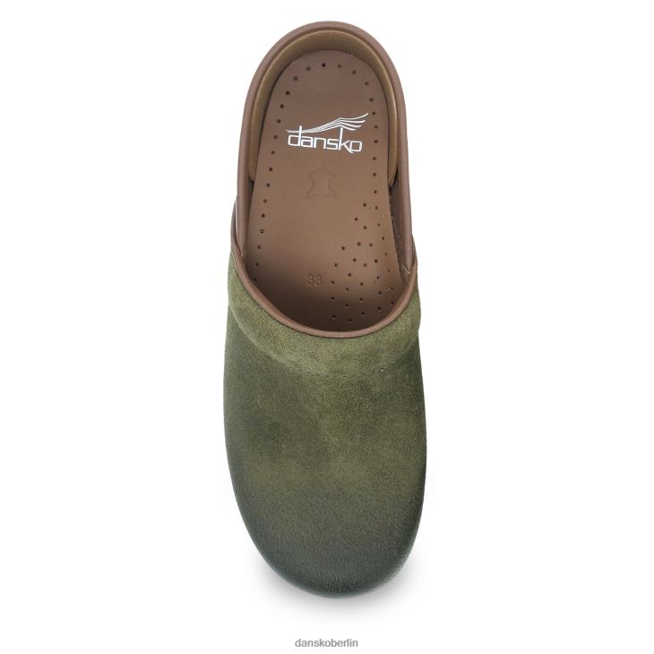 Dansko Frauen Fachmann grün brüniertes Nubuk verstopft L6BV6028